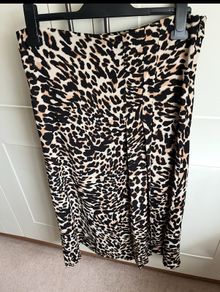 Zara Leopard Midi Skirt