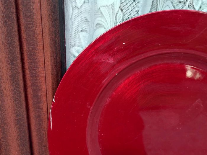 5 Large Plastic Plates (used).