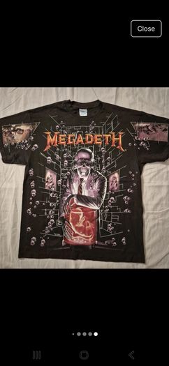 Megadeth Shirt Rust In Peace Hangar 18 Reprint 1991 Brockum XL Vic Rattlehead