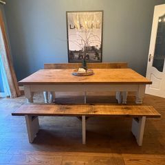 Solid Wood Dining Table & Benches