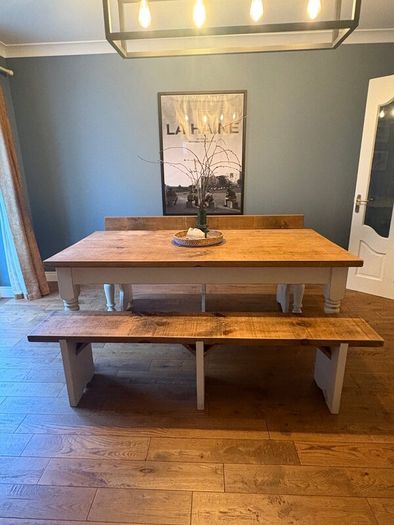 Solid Wood Dining Table & Benches
