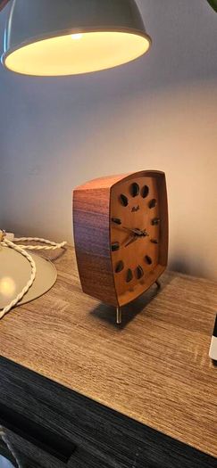 Kienzle wooden tripod clock vintage mid century