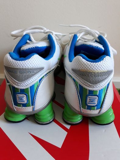 Nike Shox Size UK-6/EUR-40 318434-115 White/Poison Green/Royal Blue-2007