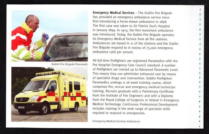 2012 Ireland 150th Anniversary of the Dublin Fire Brigade (DFB) Commemorative Stamp Booklet Mint Never Hinged (MNH)