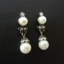 Vintage Art Deco Style Pearl Silver Drop Earrings Image 4