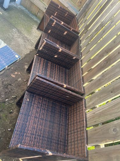 4 Seater Brown Rattan Cube Garden