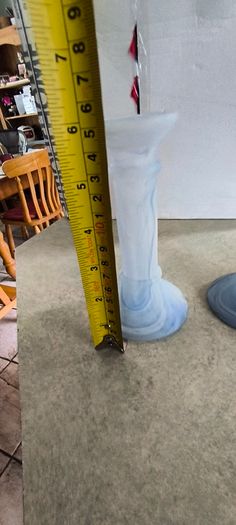 Set of 2 Colored glass Pud Vases / candlestick.