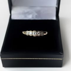 9ct Yellow Gold Five-Stone CZ Ring