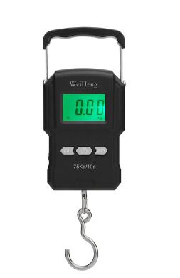 BRAND NEW 75Kg/10g Electronic Weighing Scale LCD Digital Display Hanging Hook Scale with Measuring Tape for Fishing Travel