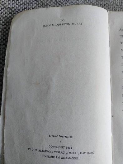 The Garden Party by Katherine Mansfield 1932 The Albatross in good used condition with wear on the cover see photos FREE STANDARD POSTAGE INCLUDED
