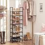 8-Tier Shoe Rack, Shoe Shelf, Shoe Storage Organiser, Space-Saving, 28 x 46 x 145 cm, Metal Frame, Non-Woven Fabric Shelves, for Hallway, Bedroom (FREE POSTAGE) Image 2