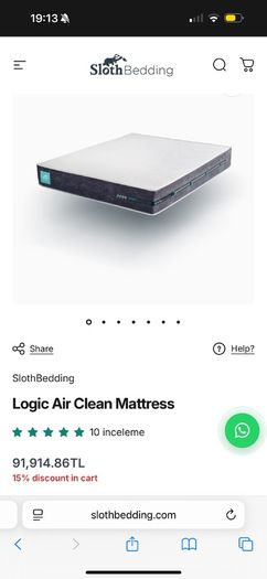 Brand New, Custom Made Sloth Bedding Logic Air Clean King Size Mattress 5412138148