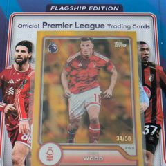 Chris Wood 34/50 Gold Rainbow Foil Parallel Topps Premier League Flagship Edition 2026/27