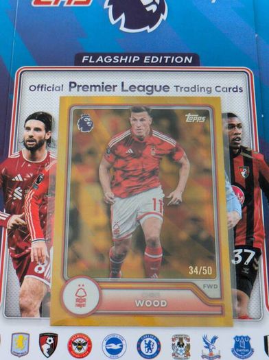 Chris Wood 34/50 Gold Rainbow Foil Parallel Topps Premier League Flagship Edition 2026/27