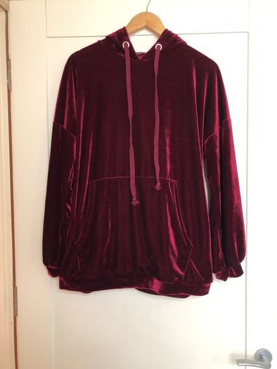 Burgundy Velvet Hoodie
