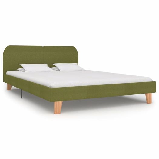 Bed Frame Green Fabric 150x200 cm
