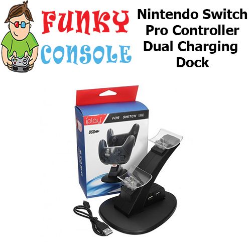 Nintendo Switch PRO Wireless Controller Twin Charging Dock Charge Station.
