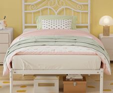 Single Bed Frames with Vintage Headboard, 3ft