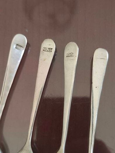Solid silver Mexico floral teaspoon