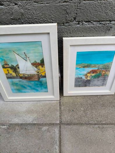 2 x Coastal Watercolour Paintings