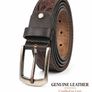 Unisex Genuine Leather Tooled Belt Vintage Floral Western Leather Belt Image 5