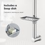 Ibergrif M20802-1 Shower Riser Rail, 57cm Shower Rail, No Drilling Required, Shower Rail kit with Adjustable Shower Head Holder and Soap Dish, Shower Slider Rail for Bathroom, Chrome, Silver Image 2