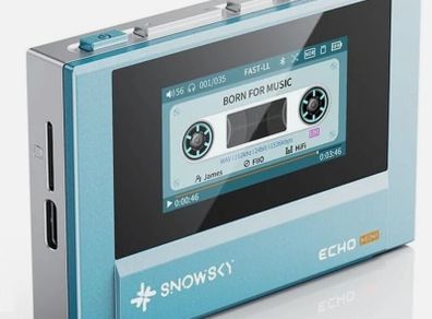 SnowSky/FiiO Echo Mini HiFi New Bluetooth MP3 Player, 15 Hour Playback, Independent Volume Control with 3.5mm/4.4mm Headphone Outputs (SkyBlue)