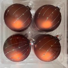 Christmas Glass Baubles, 12pcs, MEADOWS AND BYRNE - brand new