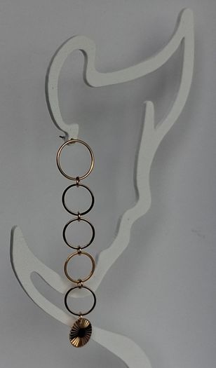 Elegant Gold Starburst Disc & Link Earrings