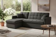 Kris Black Sofa Bed, Reversible Chaise &amp; Storage