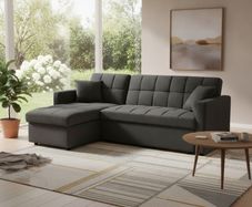 Kris Black Sofa Bed, Reversible Chaise & Storage