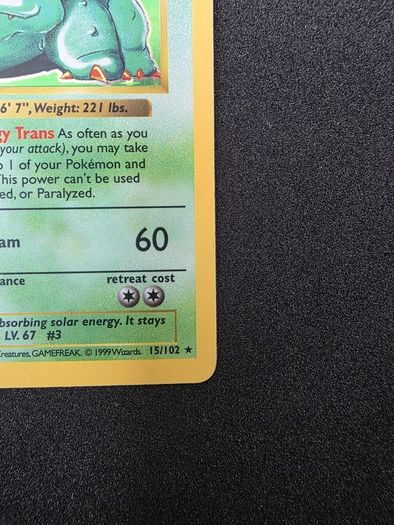 Pokemom Base Set Venusaur Shadowless