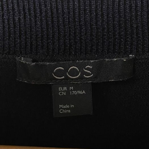 COS Navy 100% Wool Silk Blend Knit Top Medium
