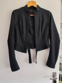 AllSaints Military-Style Cropped Blazer  Black  UK 10 / US 8 / EU 38