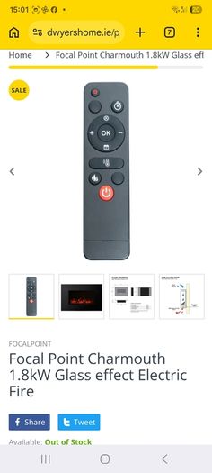 electric fire with remote