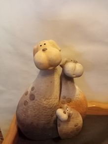 Ceramic Stacking Figurines Dogs Family