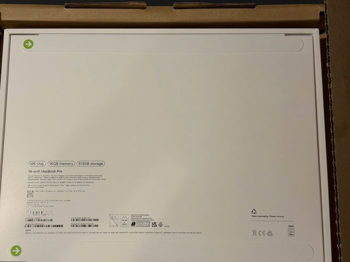 MacBook Pro 14-inch M5 16/512GB (IRISH STOCK) 10 Core CPU and 10 Core GPU Brand New Sealed 1 Year Apple Warranty RECEIPT