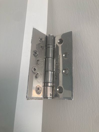 Solid timber door with glass panel