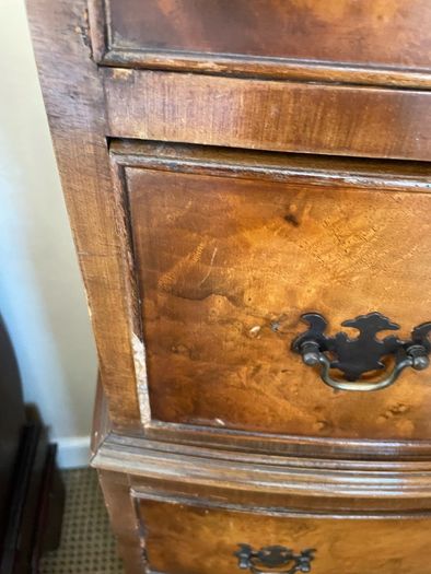 Georgian-style reproduction bowfront tallboy