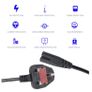 New 1.5m Mains Power Cable Lead UK Plug to IEC C7 Figure 8 2 Pin Cord #1146 Image 5
