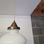 Vintage French pendant light with opaline glass shade Image 6