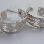 Vintage Sterling Silver Filigree Hoop Earrings Image 2