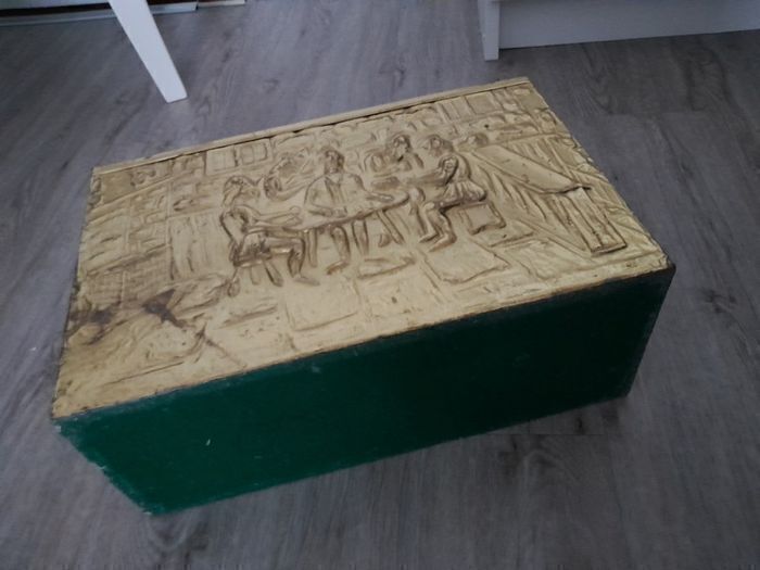 Vintage Brass hammered Magazine Box Rack- 10e 36cm Wx 28cm H x 14cm D