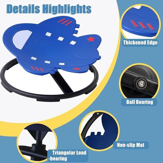 Sensory Spinning Chair for Kids,Autistic Childs Swivel Chair,Sit and Spin Toy,Training Body Coordination,Metal Base Non-Slip Indoor and Outdoor Activity Spins Toys,Ages 3-12 (blue)