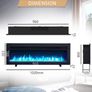 40"/102cm 3 in 1 Electric Fireplace with logs, Freestanding, Wall Mounted, Recessed, 9 Colour Flame Effect, Media Wall Compatible, 900W - 1800W Heater, Remote Control Image 3