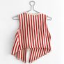 Pre Owned ZARA Red & Cream Vertical Striped Front-Tie Crop Tank Top Image 3