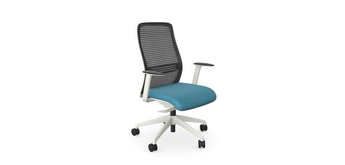 NV High Back Swivel Mesh Chair Lime White Frame with adjustable arms