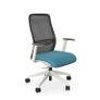 NV High Back Swivel Mesh Chair Lime White Frame with adjustable arms Image 4