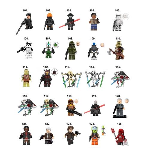Star Wars Minifigures Collection Lego Compatible D-K