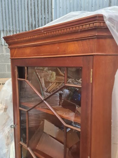 glazed corner cabinet